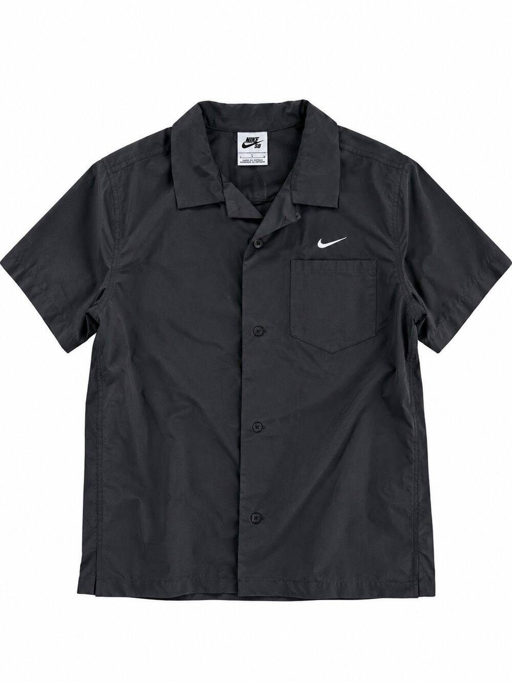 Nike SB Dri-FIT Button Up Shirt Mens Small Black Loose Fit Skate NWT